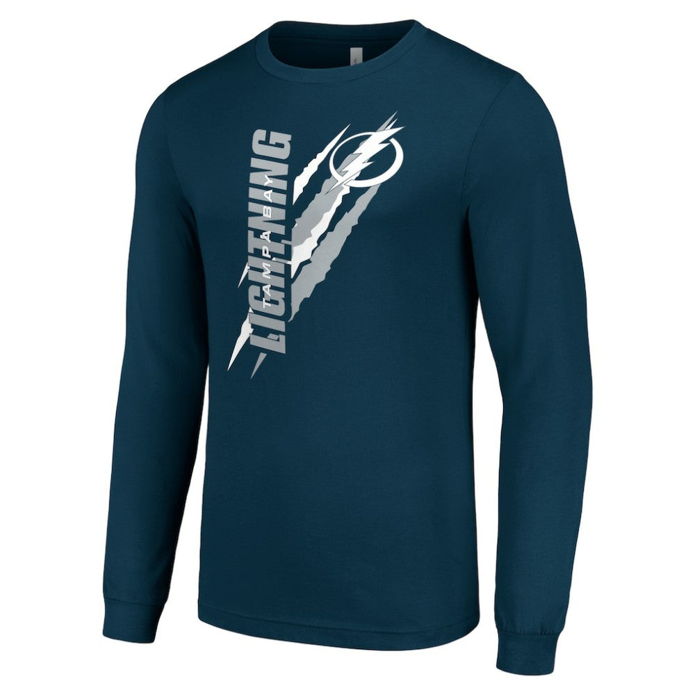 NHL Navy Tampa Bay Lightning Starter Color Scratch Long-Sleeve T-Shirt