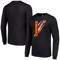 NHL Black Anaheim Ducks Starter Color Scratch Long-Sleeve T-Shirt