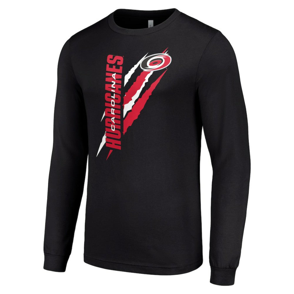 NHL Black Carolina Hurricanes Starter Color Scratch Long-Sleeve T-Shirt