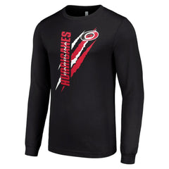 NHL Black Carolina Hurricanes Starter Color Scratch Long-Sleeve T-Shirt
