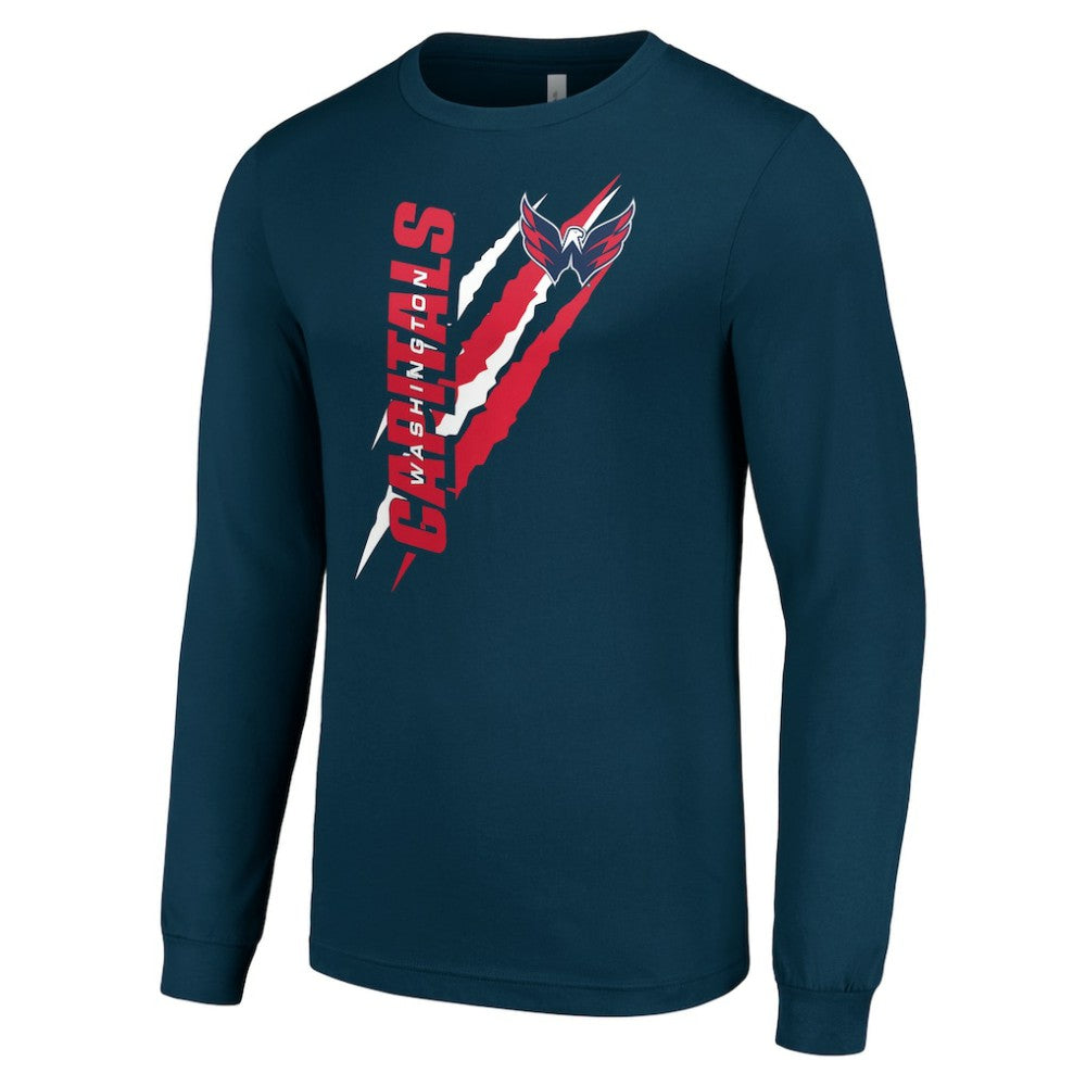 NHL Navy Washington Capitals Starter Color Scratch Long-Sleeve T-Shirt