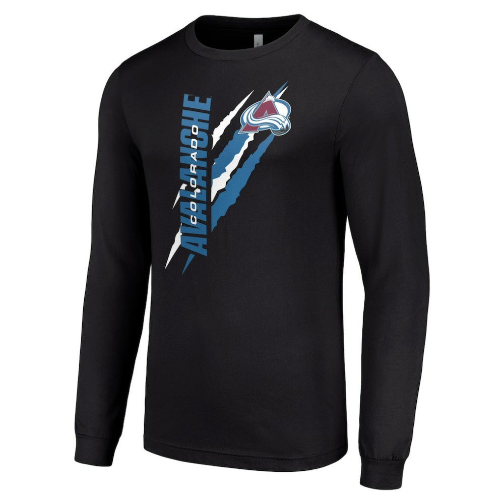 NHL Black Colorado Avalanche Starter Color Scratch Long-Sleeve T-Shirt