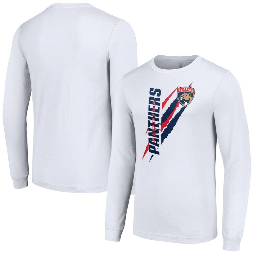 NHL White Florida Panthers Starter Color Scratch Long-Sleeve T-Shirt
