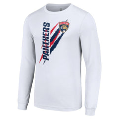 NHL White Florida Panthers Starter Color Scratch Long-Sleeve T-Shirt