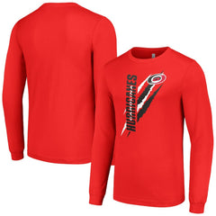 NHL Red Carolina Hurricanes Starter Color Scratch Long-Sleeve T-Shirt