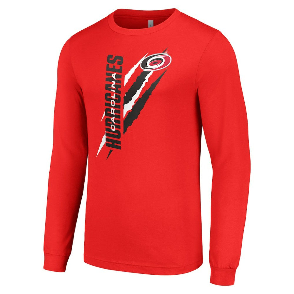 NHL Red Carolina Hurricanes Starter Color Scratch Long-Sleeve T-Shirt