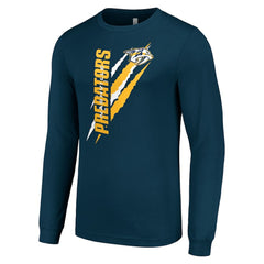 NHL Navy Nashville Predators Starter Color Scratch Long-Sleeve T-Shirt