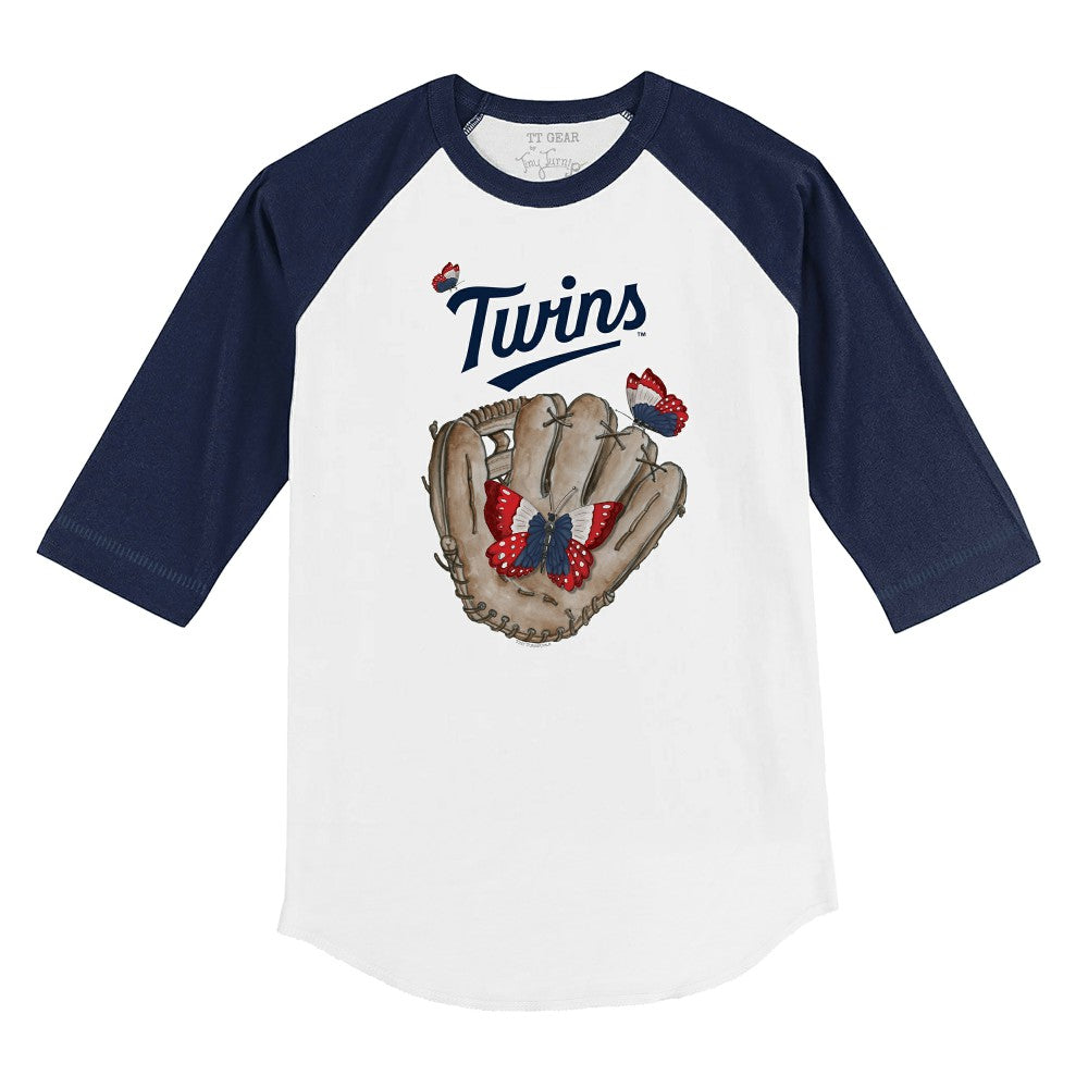 MLB Minnesota Twins Tiny Turnip Youth Butterfly Glove 3/4-Sleeve Raglan T-Shirt