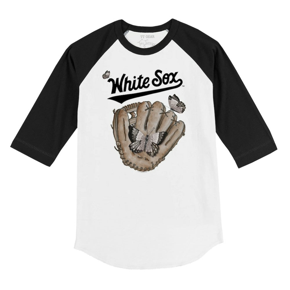MLB Chicago White Sox Tiny Turnip Youth Butterfly Glove 3/4-Sleeve Raglan T-Shirt