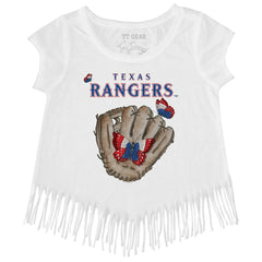 MLB Texas Rangers Tiny Turnip Girls Youth Butterfly Glove Fringe T-Shirt