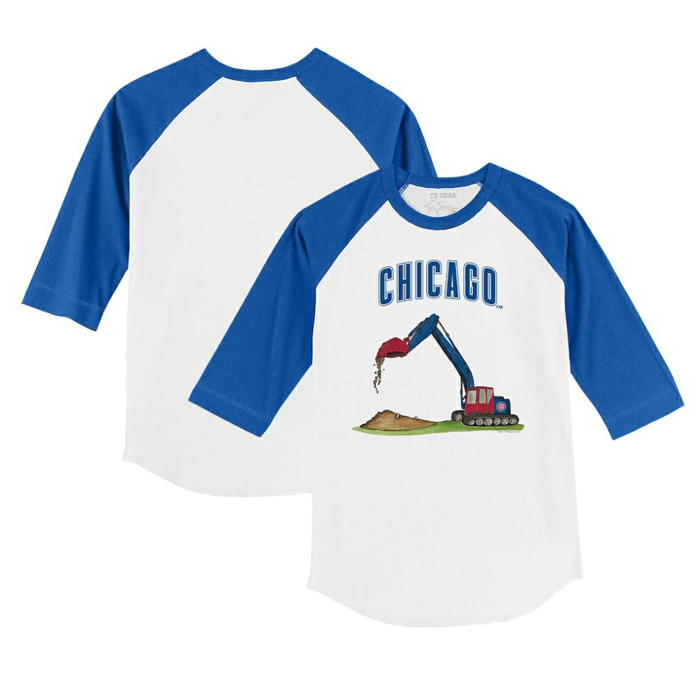MLB Chicago Cubs Tiny Turnip Youth Excavator 3/4-Sleeve Raglan T-Shirt