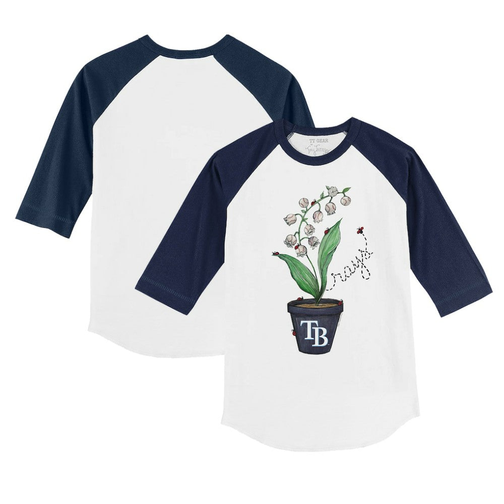 MLB Tampa Bay Rays Tiny Turnip Youth Lilies & Ladybugs 3/4-Sleeve Raglan T-Shirt