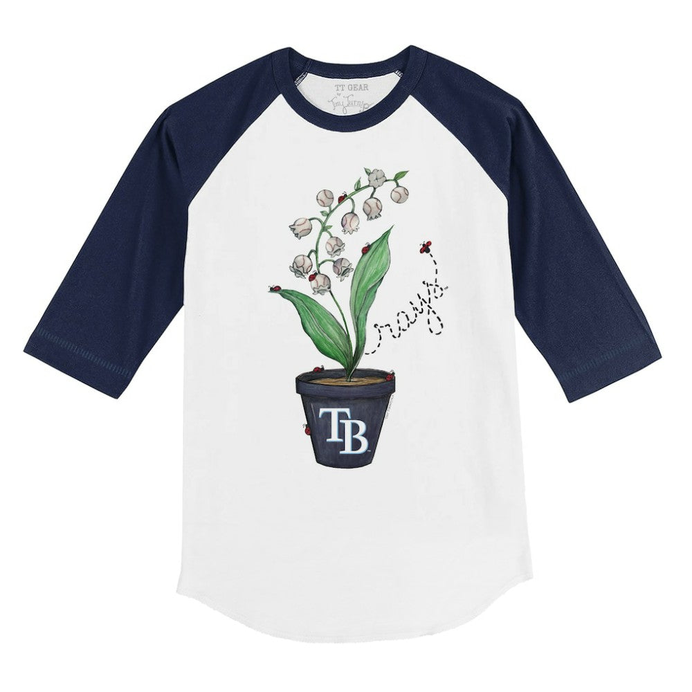 MLB Tampa Bay Rays Tiny Turnip Youth Lilies & Ladybugs 3/4-Sleeve Raglan T-Shirt