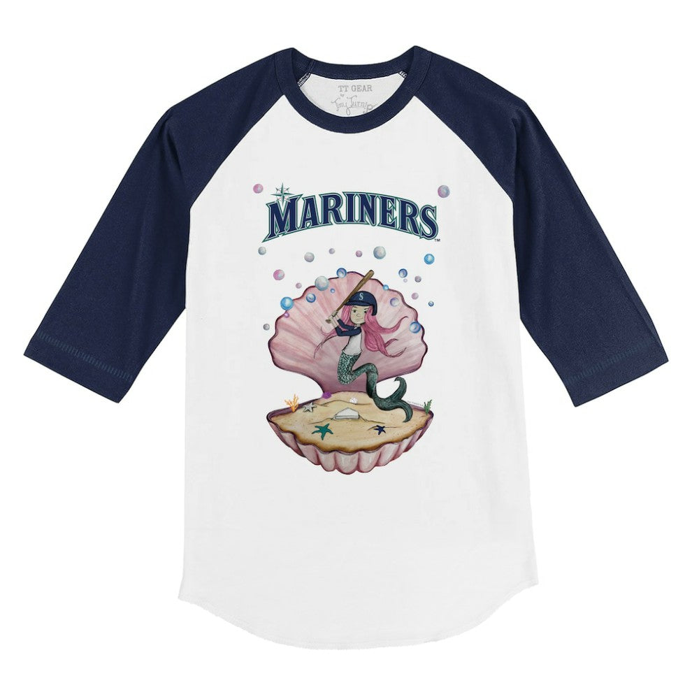 MLB Seattle Mariners Tiny Turnip Youth Mermaid 3/4-Sleeve Raglan T-Shirt