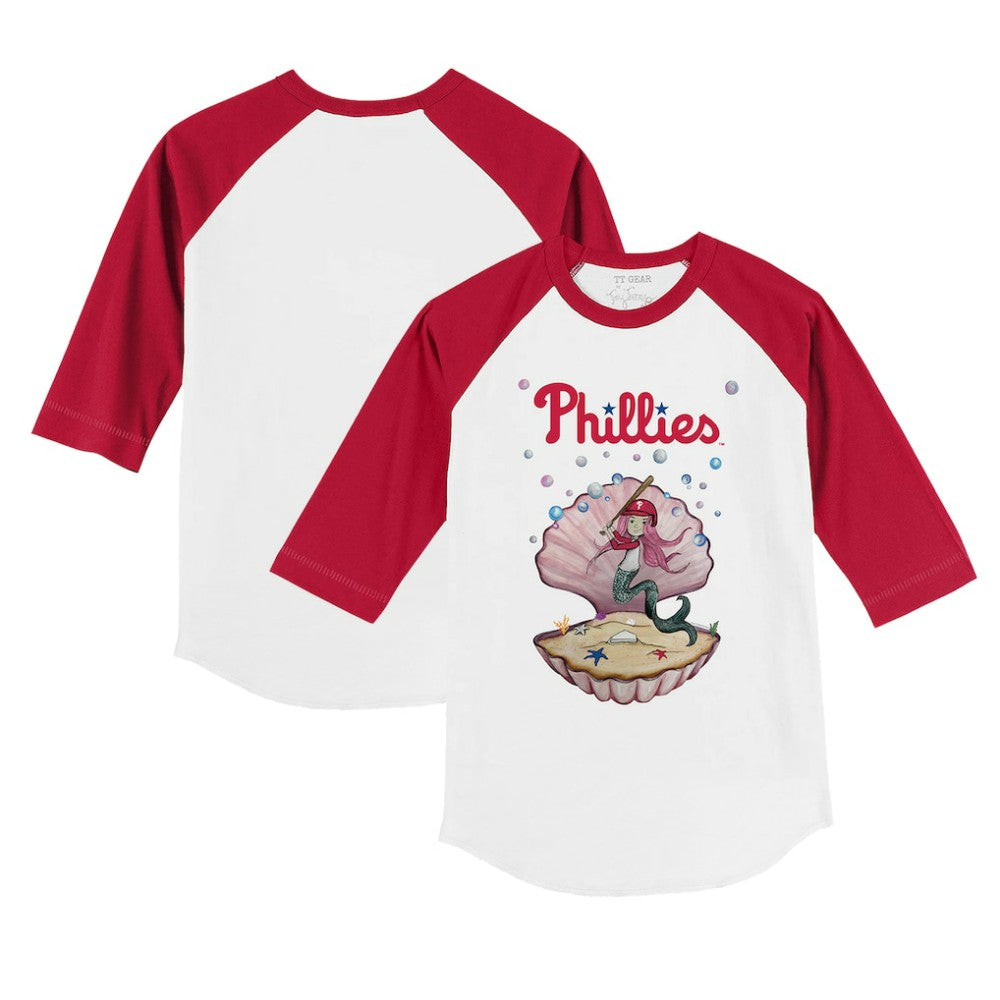 MLB Philadelphia Phillies Tiny Turnip Youth Mermaid 3/4-Sleeve Raglan T-Shirt