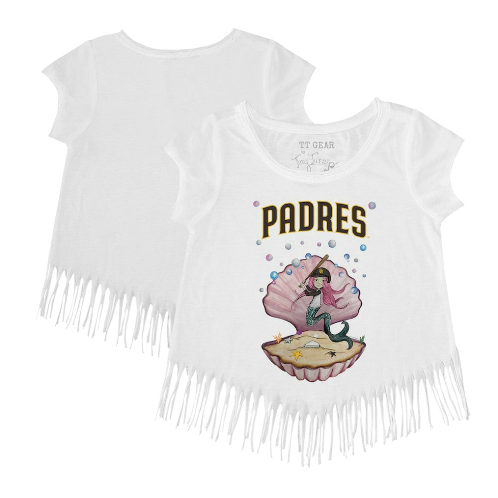 MLB San Diego Padres Tiny Turnip Girls Youth Mermaid Fringe T-Shirt