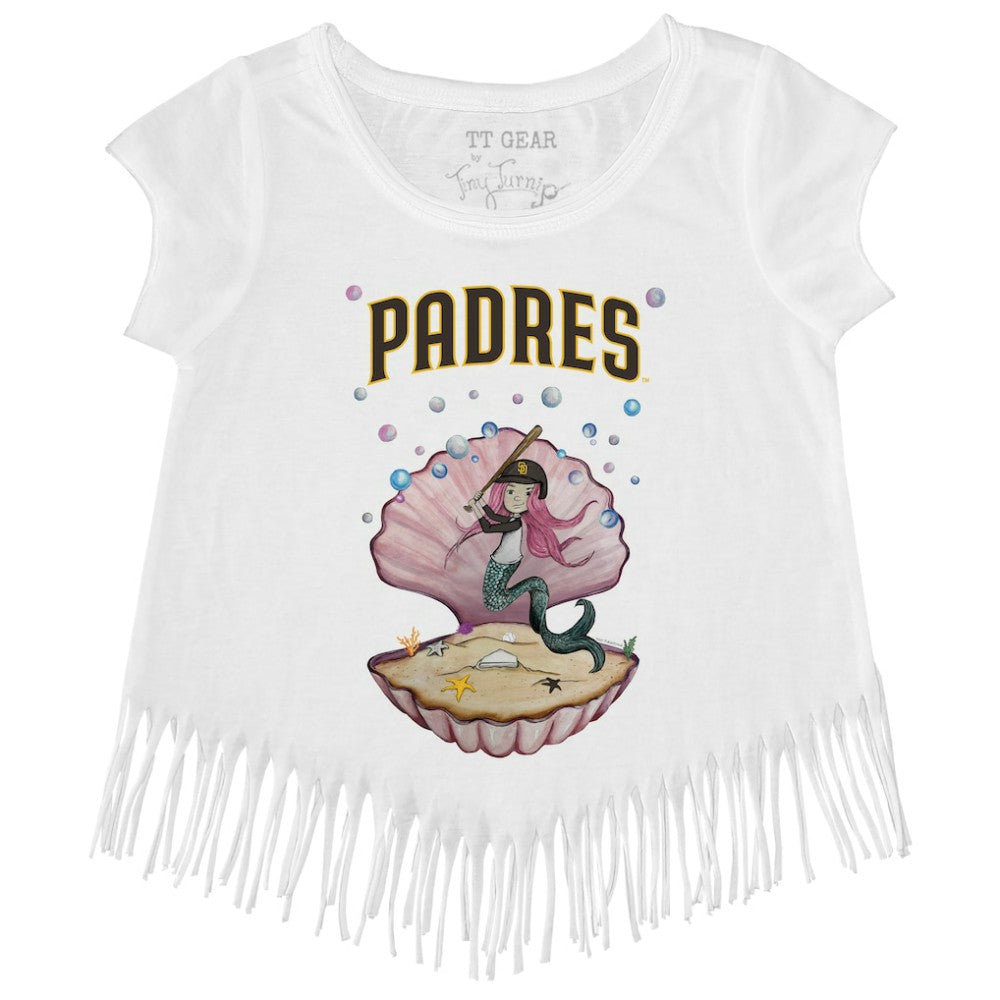 MLB San Diego Padres Tiny Turnip Girls Youth Mermaid Fringe T-Shirt