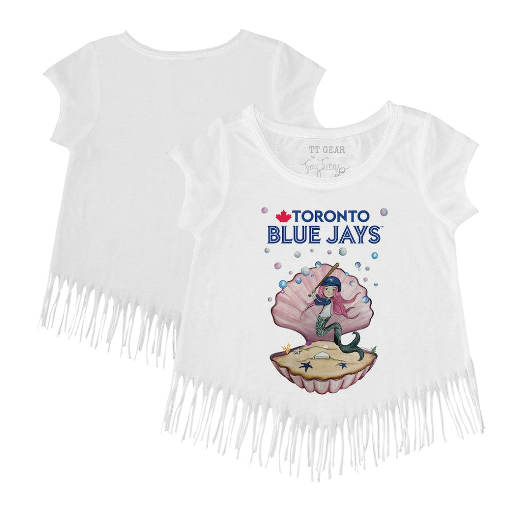 MLB Toronto Blue Jays Tiny Turnip Girls Youth Mermaid Fringe T-Shirt