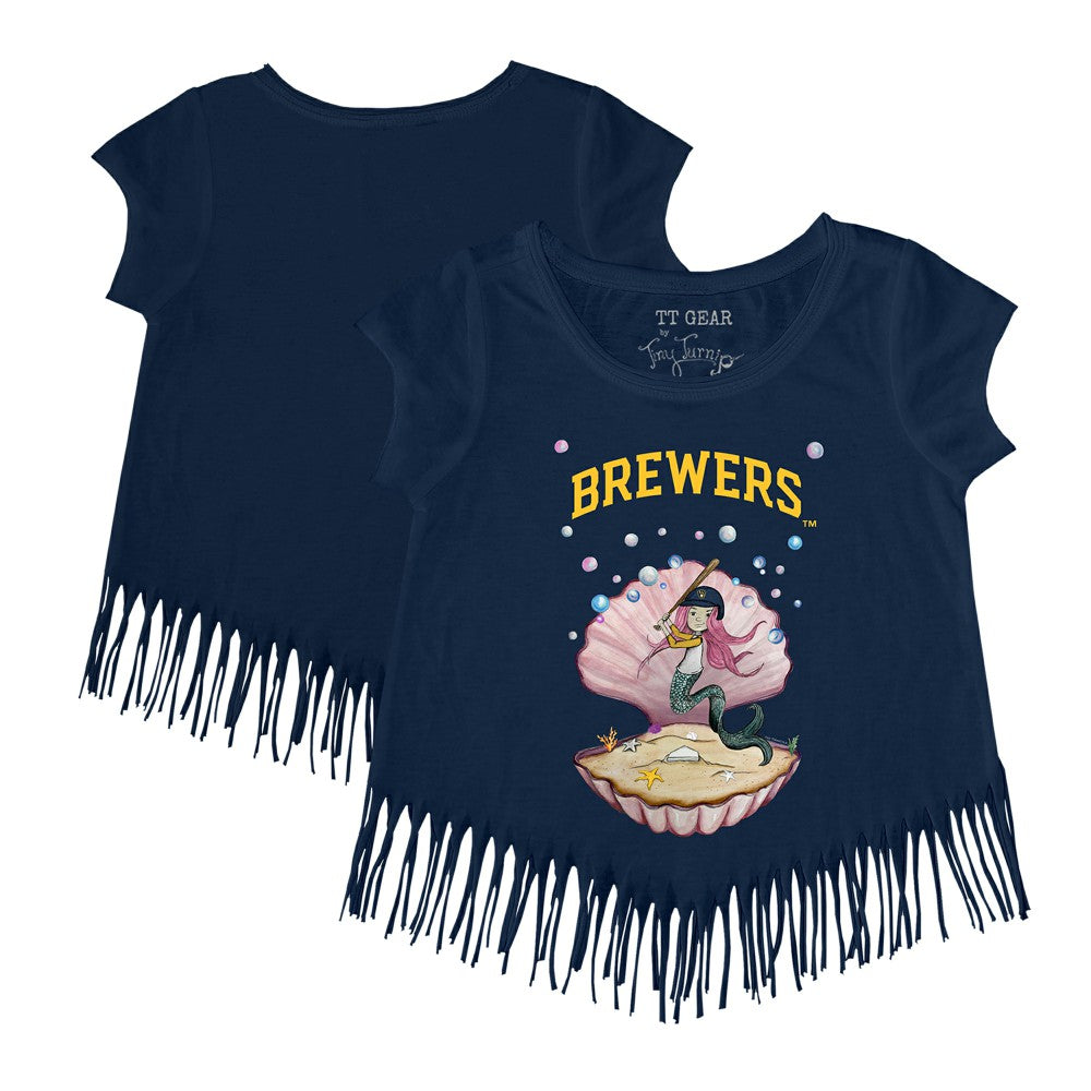 MLB Milwaukee Brewers Tiny Turnip Girls Youth Mermaid Fringe T-Shirt