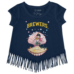 MLB Milwaukee Brewers Tiny Turnip Girls Youth Mermaid Fringe T-Shirt