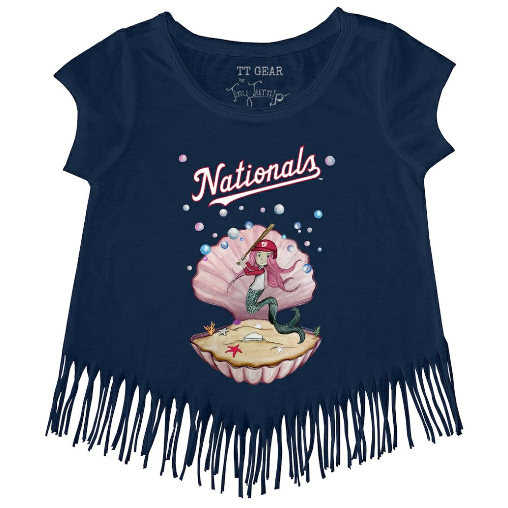 MLB Washington Nationals Tiny Turnip Girls Youth Mermaid Fringe T-Shirt