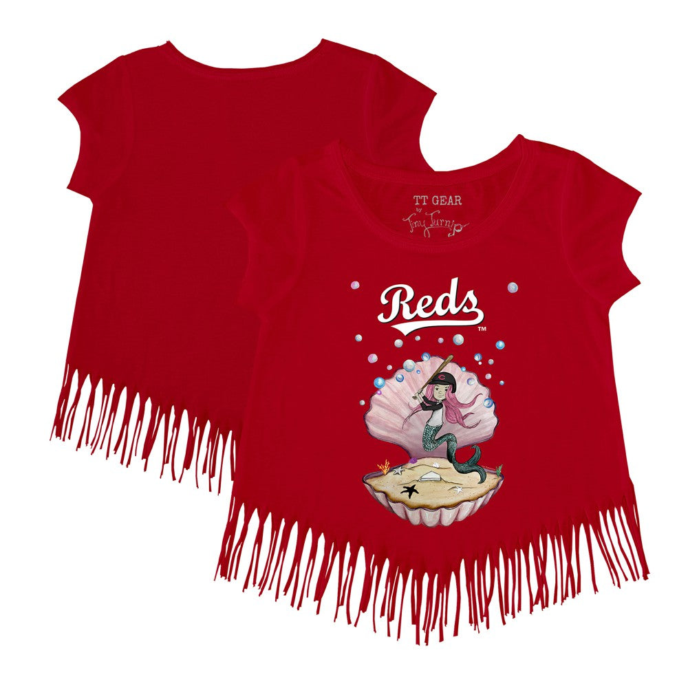 MLB Cincinnati Reds Tiny Turnip Girls Youth Mermaid Fringe T-Shirt