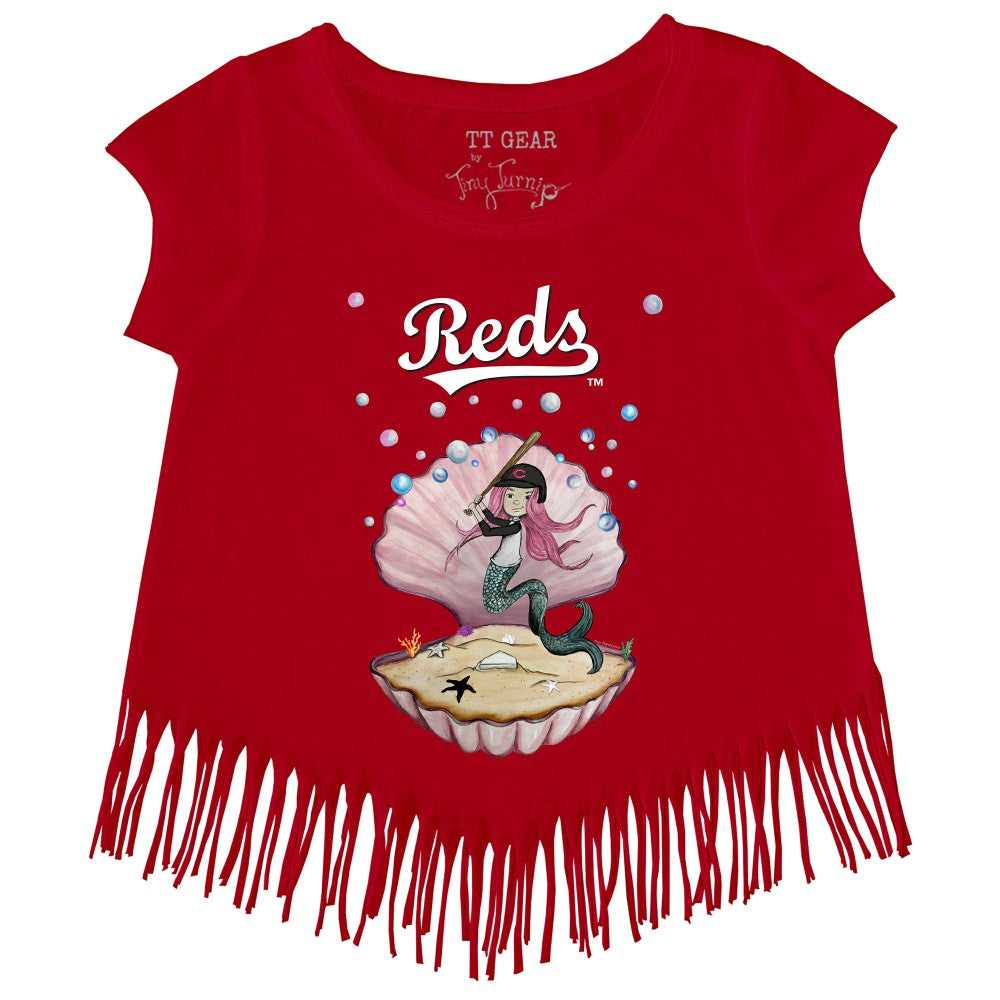 MLB Cincinnati Reds Tiny Turnip Girls Youth Mermaid Fringe T-Shirt