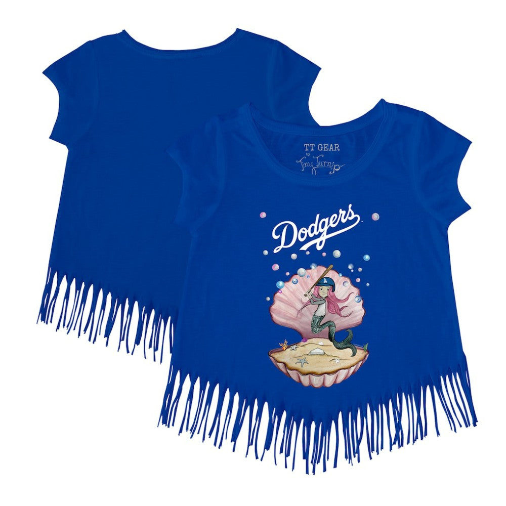 MLB Los Angeles Dodgers Tiny Turnip Girls Youth Mermaid Fringe T-Shirt