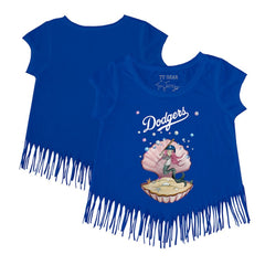 MLB Los Angeles Dodgers Tiny Turnip Girls Youth Mermaid Fringe T-Shirt