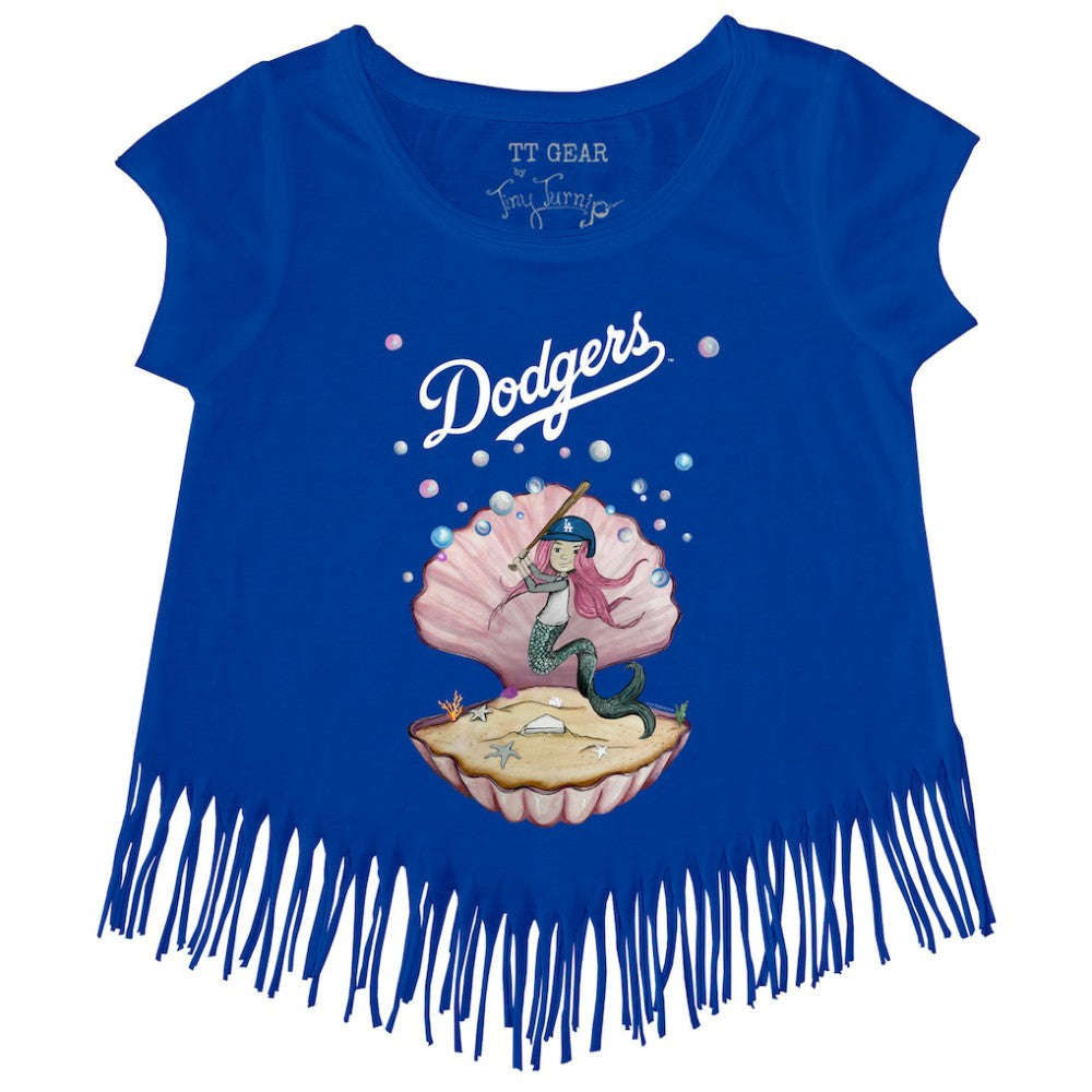MLB Los Angeles Dodgers Tiny Turnip Girls Youth Mermaid Fringe T-Shirt