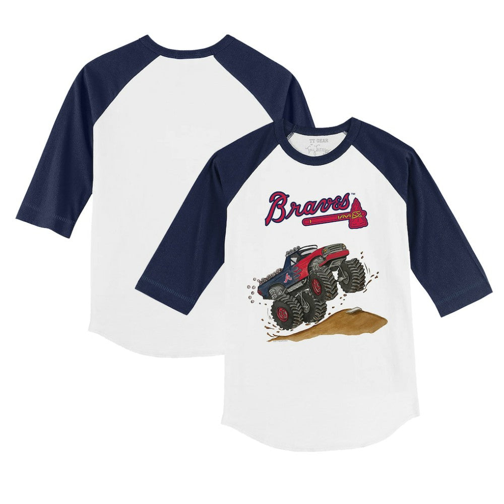 MLB Atlanta Braves Tiny Turnip Youth Monster Truck 3/4-Sleeve Raglan T-Shirt