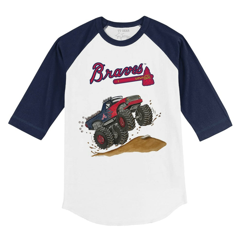 MLB Atlanta Braves Tiny Turnip Youth Monster Truck 3/4-Sleeve Raglan T-Shirt