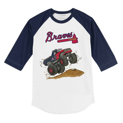 MLB Atlanta Braves Tiny Turnip Youth Monster Truck 3/4-Sleeve Raglan T-Shirt