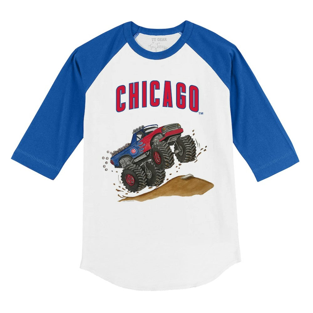 MLB Chicago Cubs Tiny Turnip Youth Monster Truck 3/4-Sleeve Raglan T-Shirt