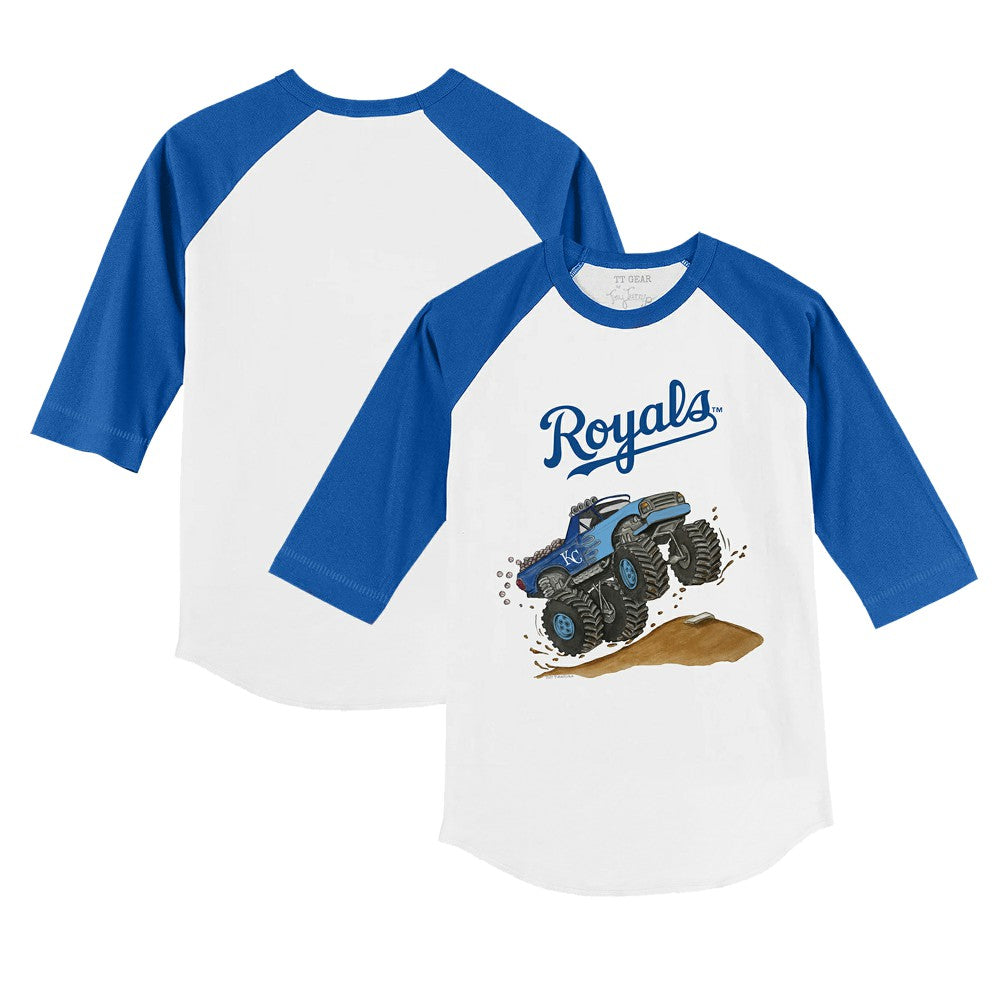 MLB Kansas City Royals Tiny Turnip Youth Monster Truck 3/4-Sleeve Raglan T-Shirt