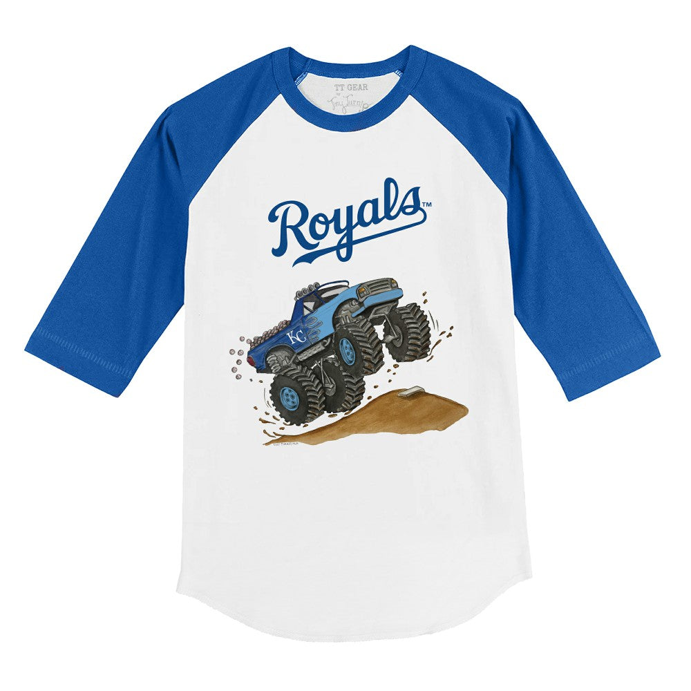 MLB Kansas City Royals Tiny Turnip Youth Monster Truck 3/4-Sleeve Raglan T-Shirt