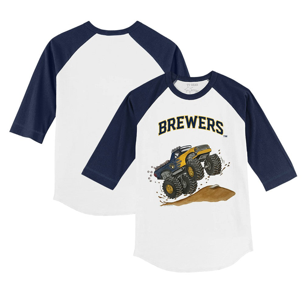 MLB Milwaukee Brewers Tiny Turnip Youth Monster Truck 3/4-Sleeve Raglan T-Shirt