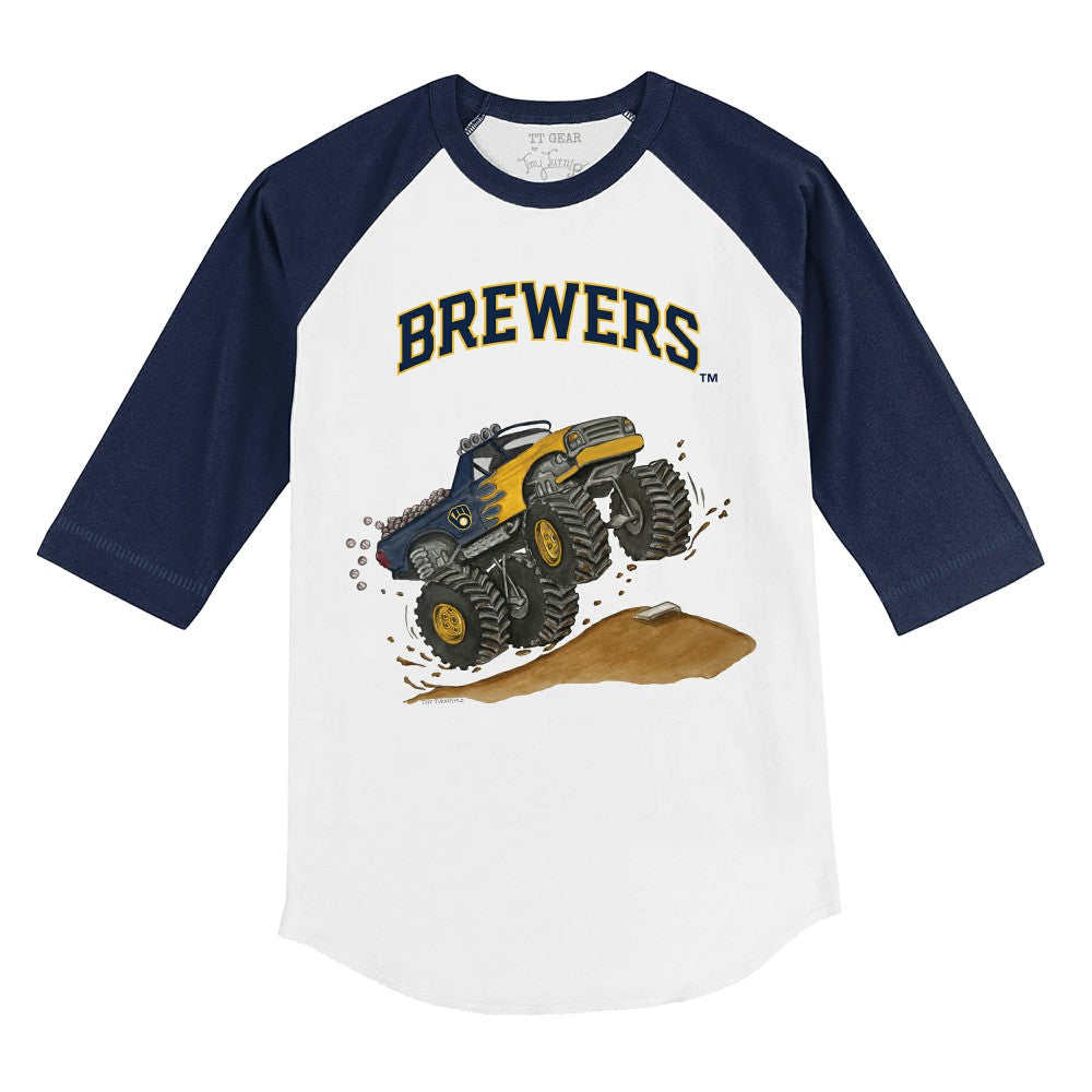 MLB Milwaukee Brewers Tiny Turnip Youth Monster Truck 3/4-Sleeve Raglan T-Shirt