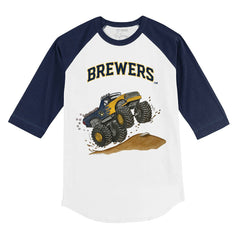 MLB Milwaukee Brewers Tiny Turnip Youth Monster Truck 3/4-Sleeve Raglan T-Shirt