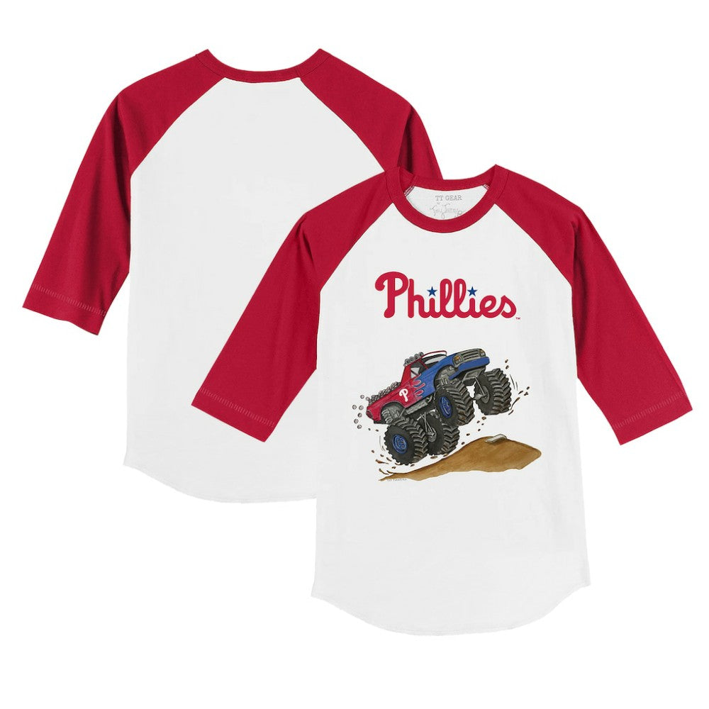 MLB Philadelphia Phillies Tiny Turnip Youth Monster Truck 3/4-Sleeve Raglan T-Shirt