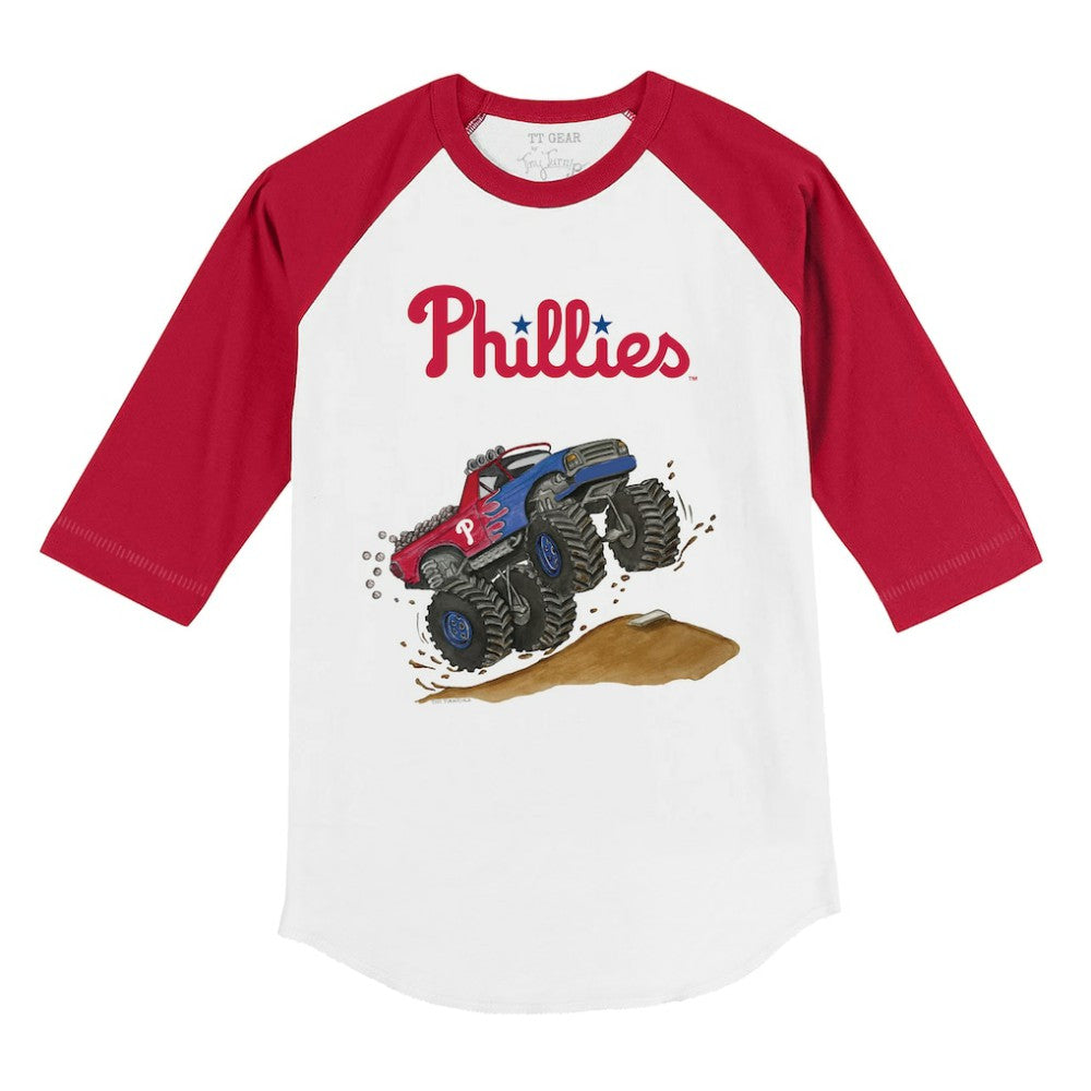 MLB Philadelphia Phillies Tiny Turnip Youth Monster Truck 3/4-Sleeve Raglan T-Shirt