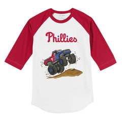 MLB Philadelphia Phillies Tiny Turnip Youth Monster Truck 3/4-Sleeve Raglan T-Shirt