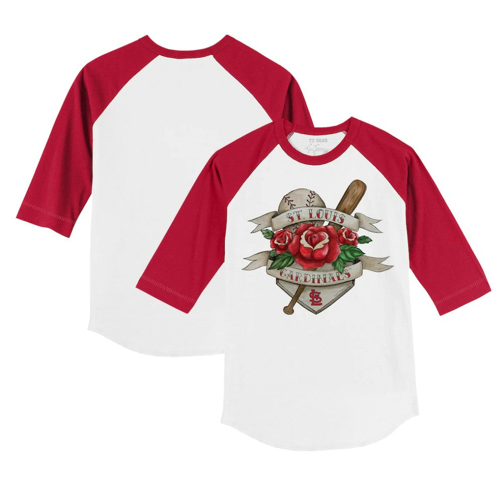 MLB St. Louis Cardinals Tiny Turnip Youth Tattoo Rose 3/4-Sleeve Raglan T-Shirt