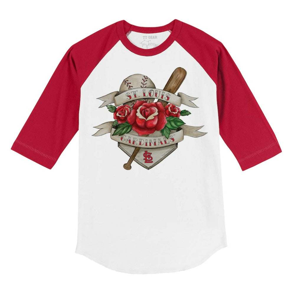 MLB St. Louis Cardinals Tiny Turnip Youth Tattoo Rose 3/4-Sleeve Raglan T-Shirt