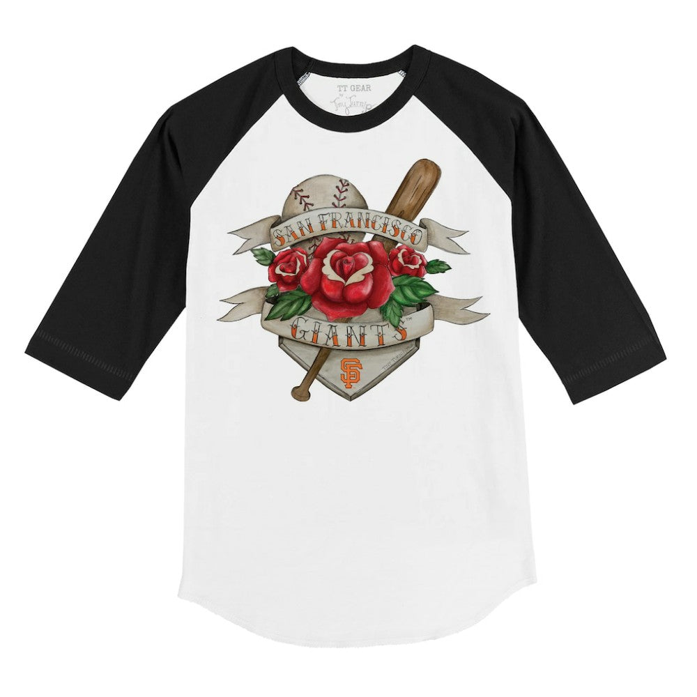 MLB San Francisco Giants Tiny Turnip Youth Tattoo Rose 3/4-Sleeve Raglan T-Shirt