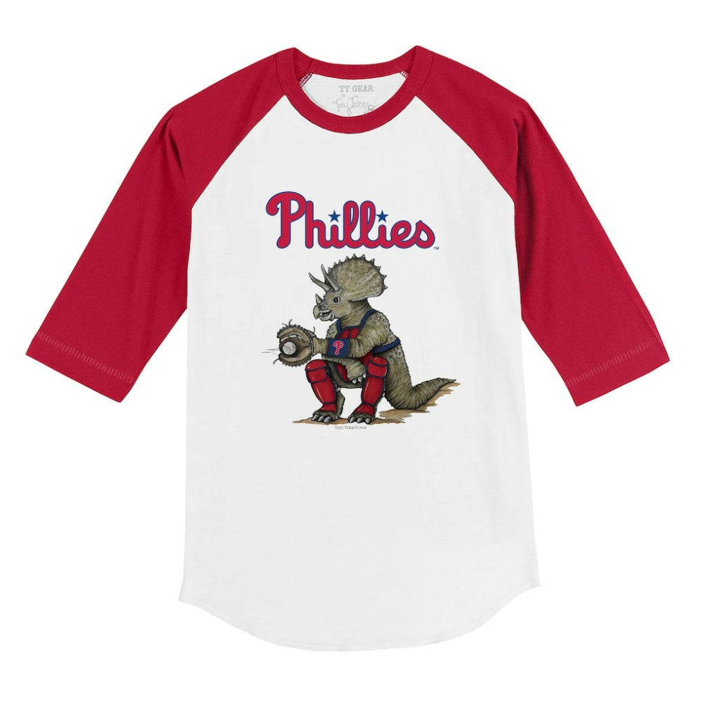 MLB Philadelphia Phillies Tiny Turnip Youth Triceratops 3/4-Sleeve Raglan T-Shirt