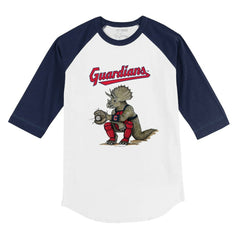 MLB Cleveland Guardians Tiny Turnip Youth Triceratops 3/4-Sleeve Raglan T-Shirt