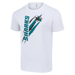 NHL White San Jose Sharks Starter Color Scratch T-Shirt