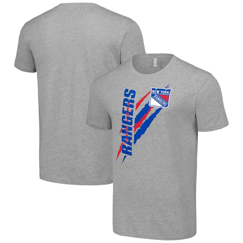 NHL Heather Gray New York Rangers Starter Color Scratch T-Shirt