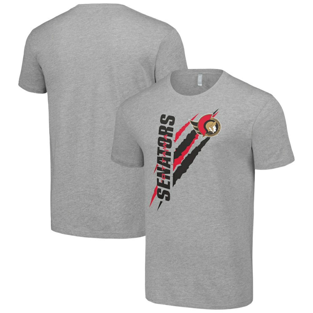 NHL Heather Gray Ottawa Senators Starter Color Scratch T-Shirt